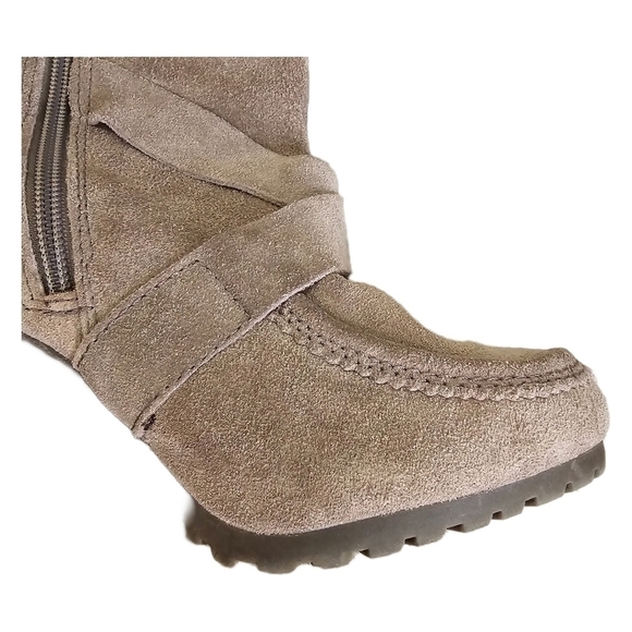Calvin Klein moto boho suede tan block heel boot shoes size 8 - Picture 11 of 16